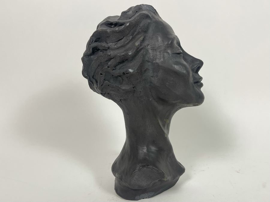 JUST ADDED - Steve Eichenberger Original Female Bust Ceramic Sculpture Signed On Base 4.5W X 6D X 9.5H [Photo 8]