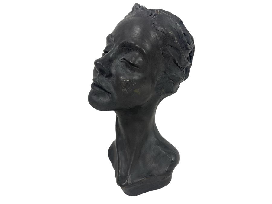 JUST ADDED - Steve Eichenberger Original Female Bust Ceramic Sculpture Signed On Base 4.5W X 6D X 9.5H [Photo 3]