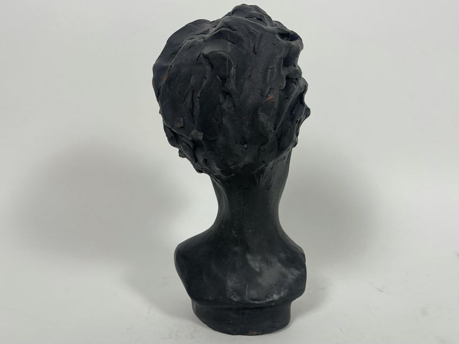 JUST ADDED - Steve Eichenberger Original Female Bust Ceramic Sculpture Signed On Base 4.5W X 6D X 9.5H [Photo 7]