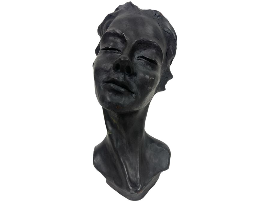 JUST ADDED - Steve Eichenberger Original Female Bust Ceramic Sculpture Signed On Base 4.5W X 6D X 9.5H