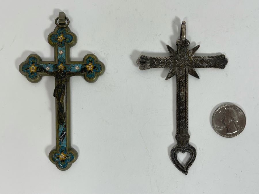 JUST ADDED - Pair Of Vintage Crosses [Photo 2]