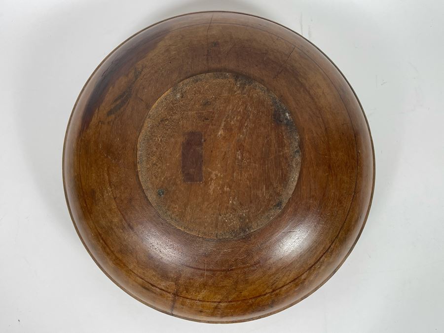 JUST ADDED - Vintage Turned Wooden Bowl 16.5R X 5.5H [Photo 4]