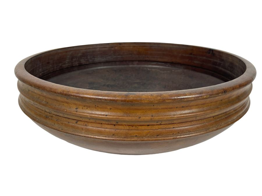 JUST ADDED - Vintage Turned Wooden Bowl 16.5R X 5.5H