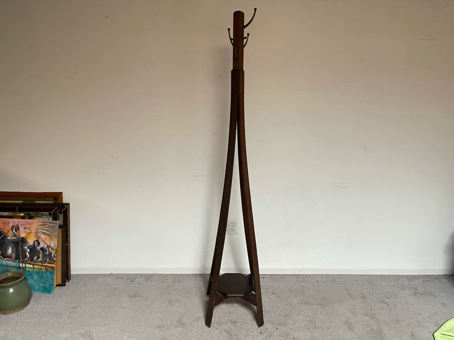 Vintage Oak Coat Rack 71H [Photo 2]
