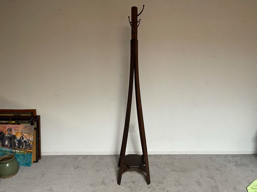 Vintage Oak Coat Rack 71H [Photo 3]