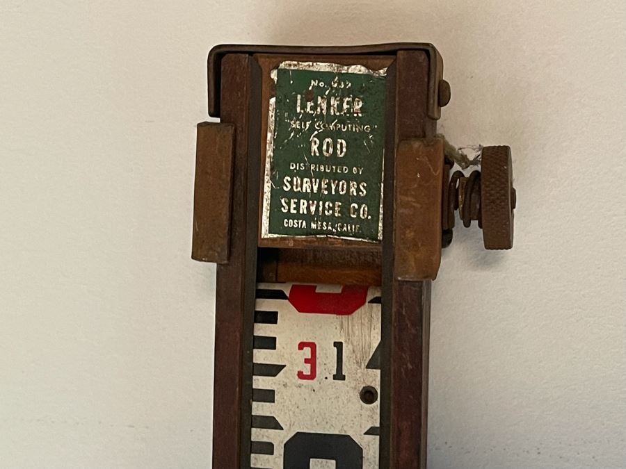 Surveyors Lenker Self Computing Rod, Pair Of Vintage Levels And Old Surveyor Tripod [Photo 6]