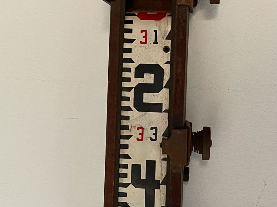 Surveyors Lenker Self Computing Rod, Pair Of Vintage Levels And Old Surveyor Tripod [Photo 8]