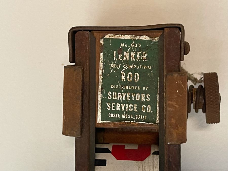 Surveyors Lenker Self Computing Rod, Pair Of Vintage Levels And Old Surveyor Tripod [Photo 7]