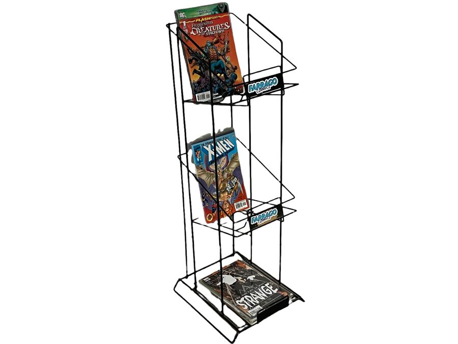 Metal Farrago Comics Store Rack Stand With Collection Of Vintage Comic Books - See Photos 9.5W X 36H