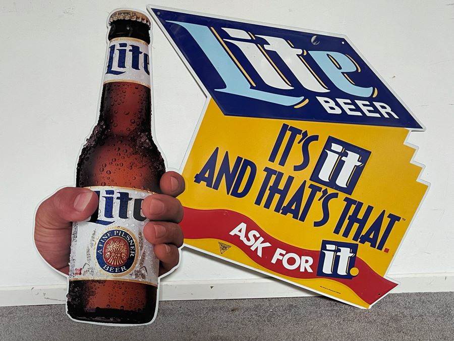 Vintage Metal Lite Beer Sign 37W X 30H [Photo 3]