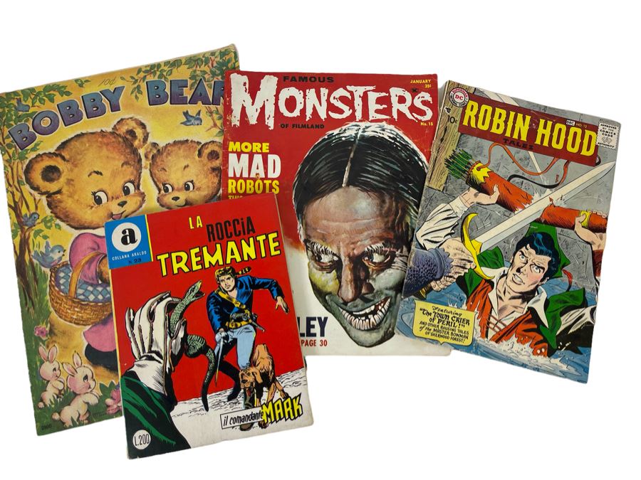 Vintage Comic Books, Monsters Magazine And Childrens Booby Bear Book [Photo 1]