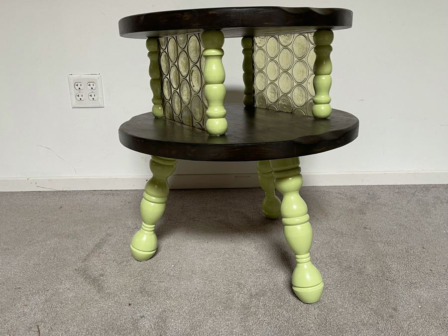 Vintage Round Two-Tier Side Table 22W X 23H [Photo 6]