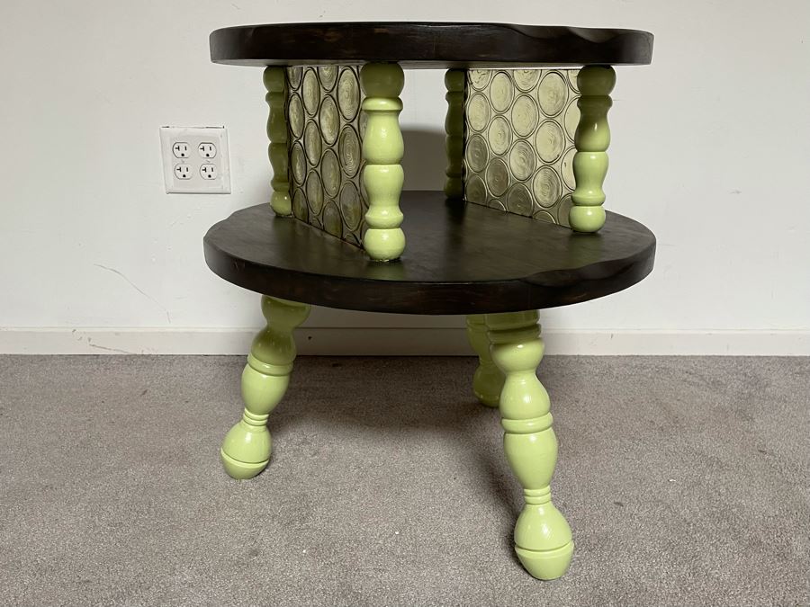 Vintage Round Two-Tier Side Table 22W X 23H [Photo 3]