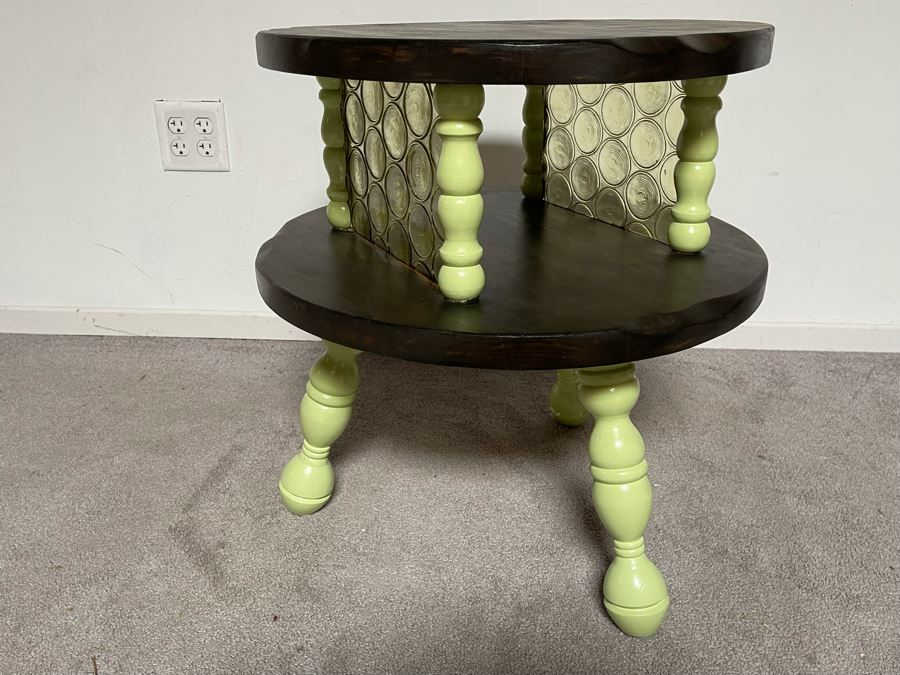 Vintage Round Two-Tier Side Table 22W X 23H [Photo 5]