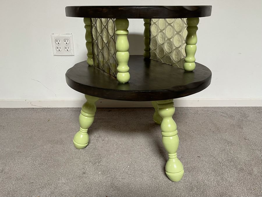 Vintage Round Two-Tier Side Table 22W X 23H [Photo 2]