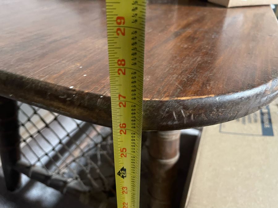 Vintage Snowshoe Desk Table With Two Drawers Featuring Rawhide Lacing [Photo 13]