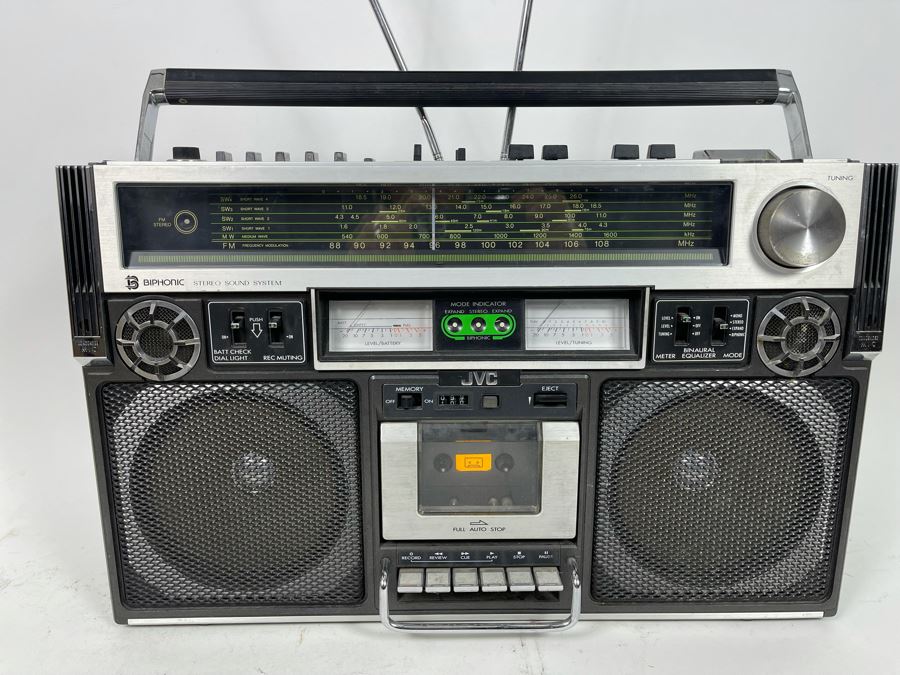 JVC Stereo Radio Cassette Recorder Portable Boombox (Works Part Of The Time - May Need Servicing) 19.5W X 5.5D X 12.5H [Photo 2]