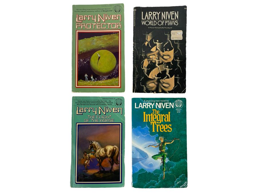 (4) Signed Larry Niven Science Fiction Paperback Books