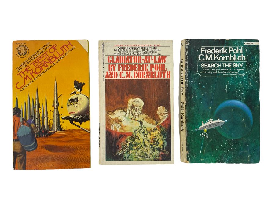 (3) Signed Frederik Pohl Science Fiction Paperback Books