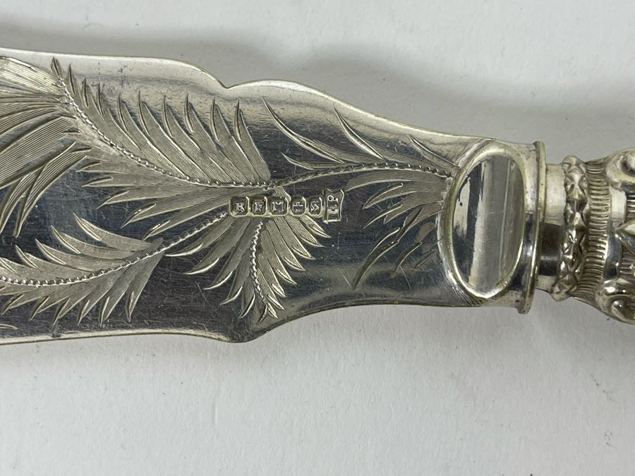 Vintage Chased Knife And Fork Set With Sterling Handles [Photo 8]