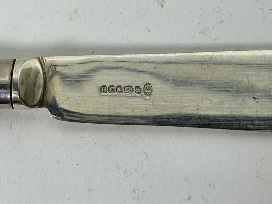 Vintage Chased Knife And Fork Set With Sterling Handles [Photo 9]