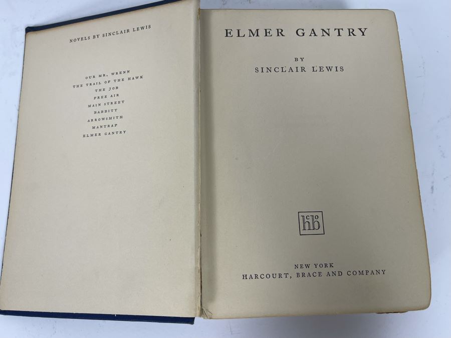 First Edition 1927 Sinclair Lewis Book Elmer Gantry [Photo 5]