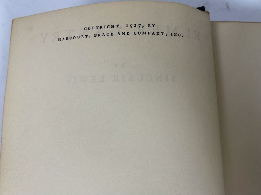 First Edition 1927 Sinclair Lewis Book Elmer Gantry