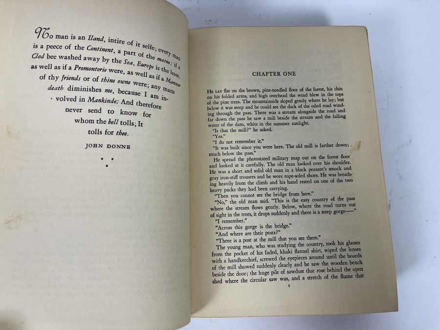 1940 First Edition Hardcover Book For Whom The Bell Tolls By Ernest Hemingway [Photo 6]