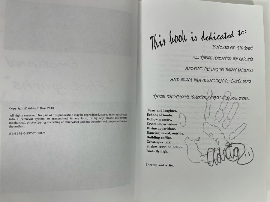 Signed Book Emotional Photographs By Adria N. Ross [Photo 6]