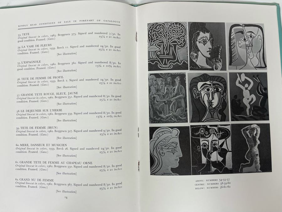 Original 1965 Parke-Bernet Galleries Auction Catalog Of Modern Graphics Featuring Picasso, Chagall, Matisse, Renoir [Photo 2]
