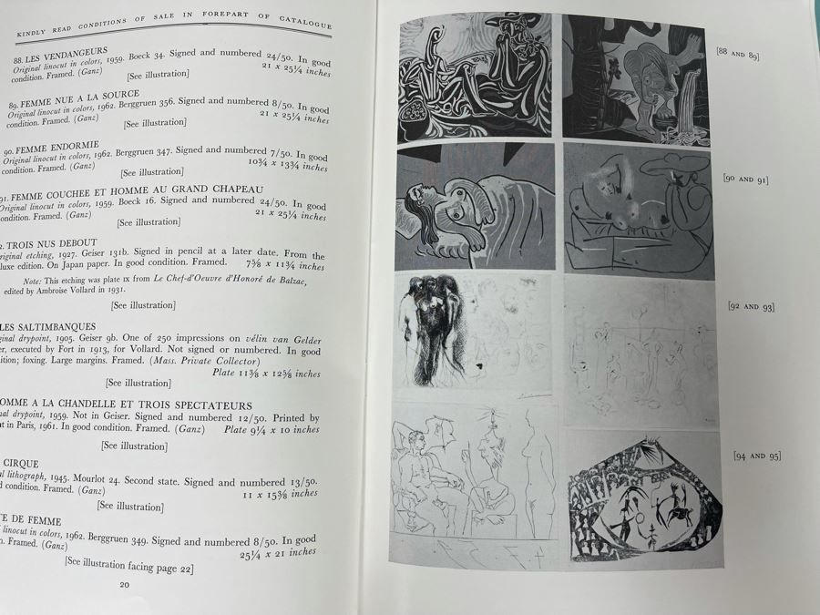 Original 1965 Parke-Bernet Galleries Auction Catalog Of Modern Graphics Featuring Picasso, Chagall, Matisse, Renoir [Photo 4]