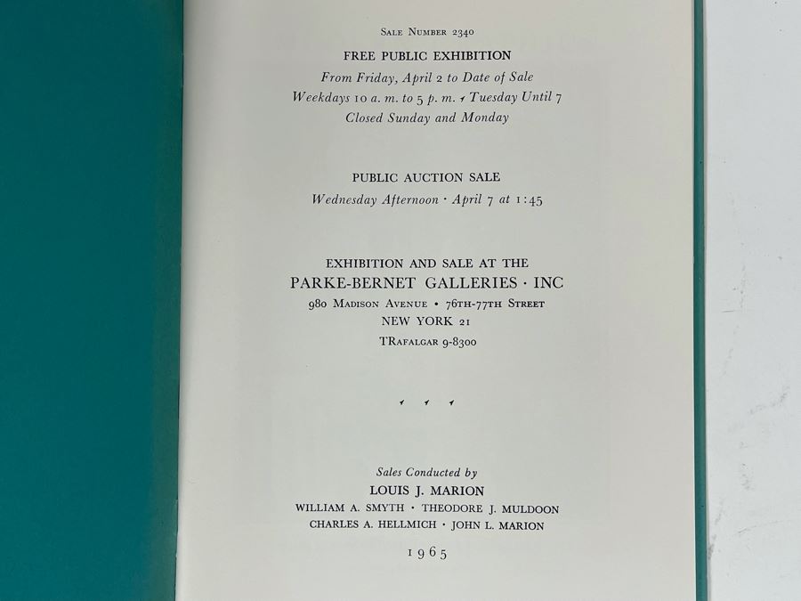 Original 1965 Parke-Bernet Galleries Auction Catalog Of Modern Graphics Featuring Picasso, Chagall, Matisse, Renoir [Photo 8]
