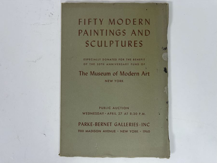 Original 1960 Parke-Bernet Galleries Auction Catalog Of Fifty Modern Paintings And Sculptures Benefiting The Museum Of Modern Art New York With Auction Prices Picasso, Henry Moore, Joan Miro, Wassily Kandinsky [Photo 3]
