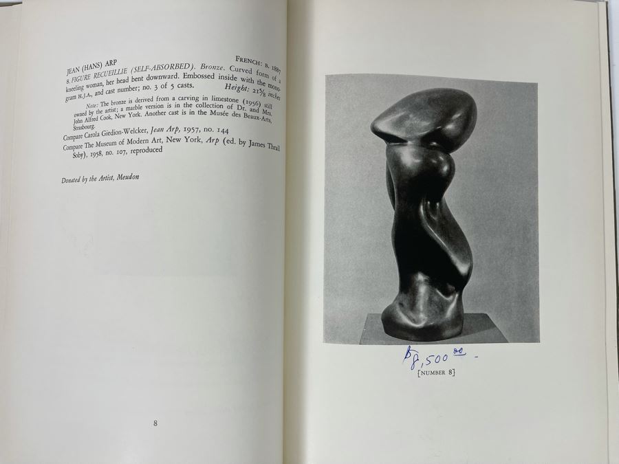 Original 1960 Parke-Bernet Galleries Auction Catalog Of Fifty Modern Paintings And Sculptures Benefiting The Museum Of Modern Art New York With Auction Prices Picasso, Henry Moore, Joan Miro, Wassily Kandinsky [Photo 9]