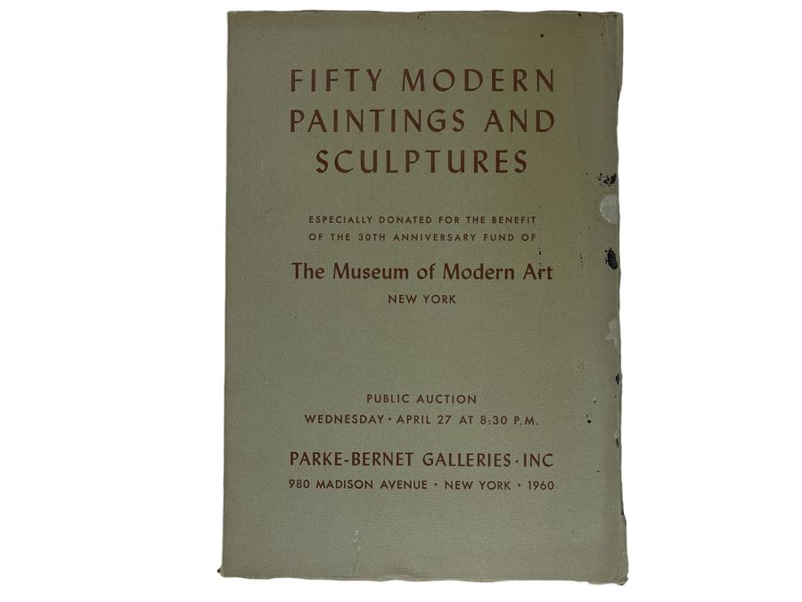 Original 1960 Parke-Bernet Galleries Auction Catalog Of Fifty Modern Paintings And Sculptures Benefiting The Museum Of Modern Art New York With Auction Prices Picasso, Henry Moore, Joan Miro, Wassily Kandinsky [Photo 1]