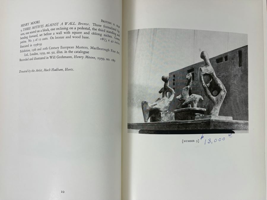 Original 1960 Parke-Bernet Galleries Auction Catalog Of Fifty Modern Paintings And Sculptures Benefiting The Museum Of Modern Art New York With Auction Prices Picasso, Henry Moore, Joan Miro, Wassily Kandinsky [Photo 10]
