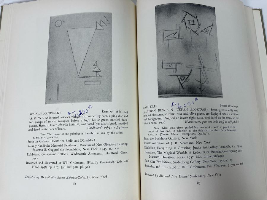 Original 1960 Parke-Bernet Galleries Auction Catalog Of Fifty Modern Paintings And Sculptures Benefiting The Museum Of Modern Art New York With Auction Prices Picasso, Henry Moore, Joan Miro, Wassily Kandinsky [Photo 13]