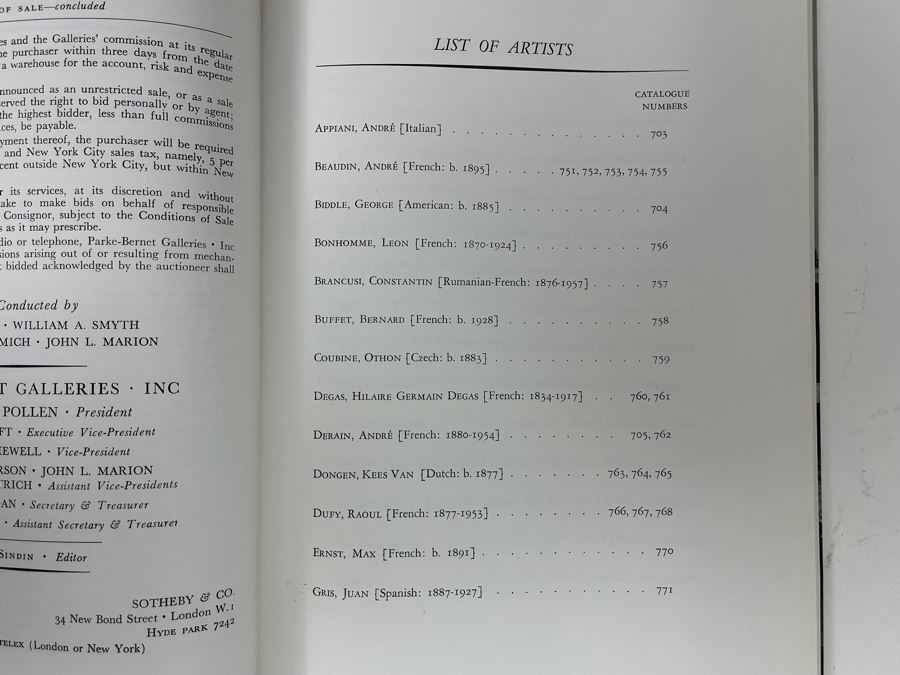 Original 1966 Parke-Bernet Galleries Auction Catalog For The Helena Rubinstein Collection Modern Drawings And Prints [Photo 5]