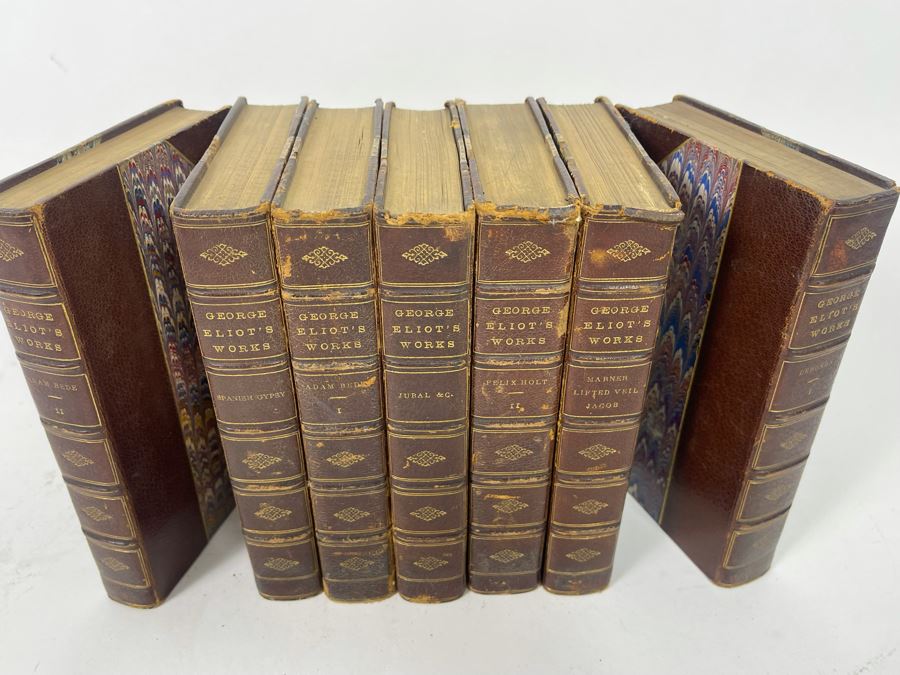 Set Of Seven Antique Books Of The Works Of George Eliot Cabinet Edition [Photo 4]