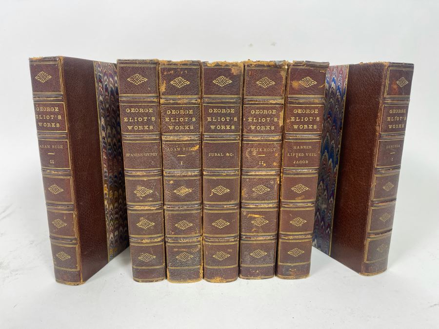 Set Of Seven Antique Books Of The Works Of George Eliot Cabinet Edition [Photo 2]