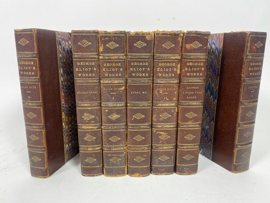 Set Of Seven Antique Books Of The Works Of George Eliot Cabinet Edition [Photo 3]