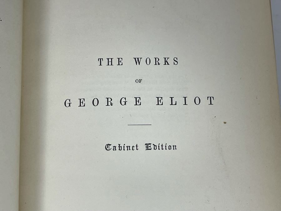 Set Of Seven Antique Books Of The Works Of George Eliot Cabinet Edition [Photo 9]