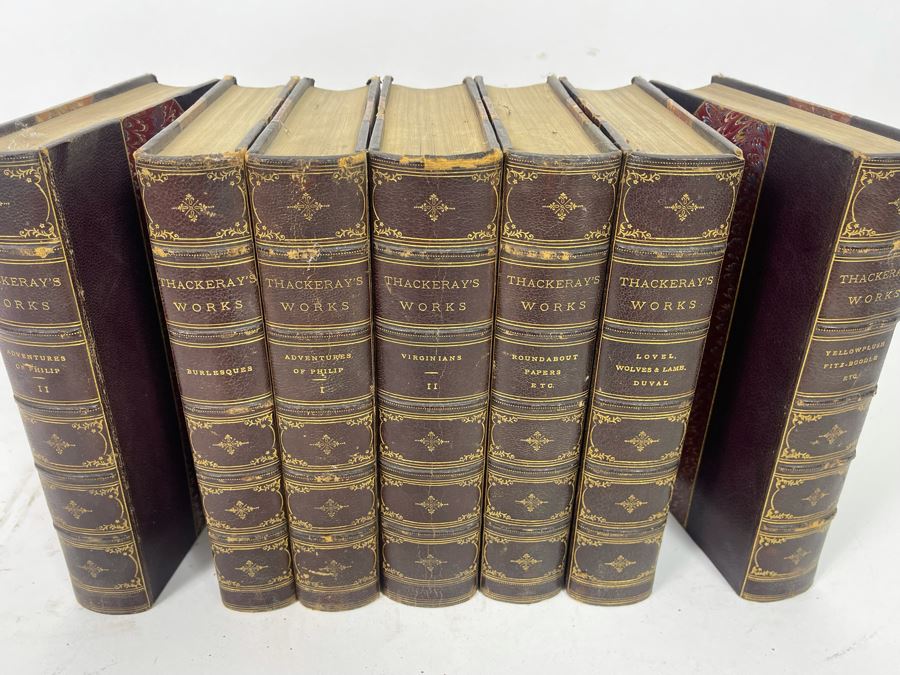 Set Of Seven Antique 1885 Books Of Thackeray's Works [Photo 4]