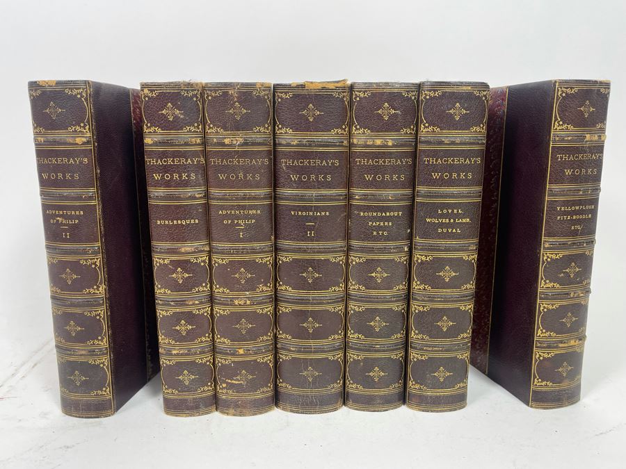Set Of Seven Antique 1885 Books Of Thackeray's Works [Photo 3]