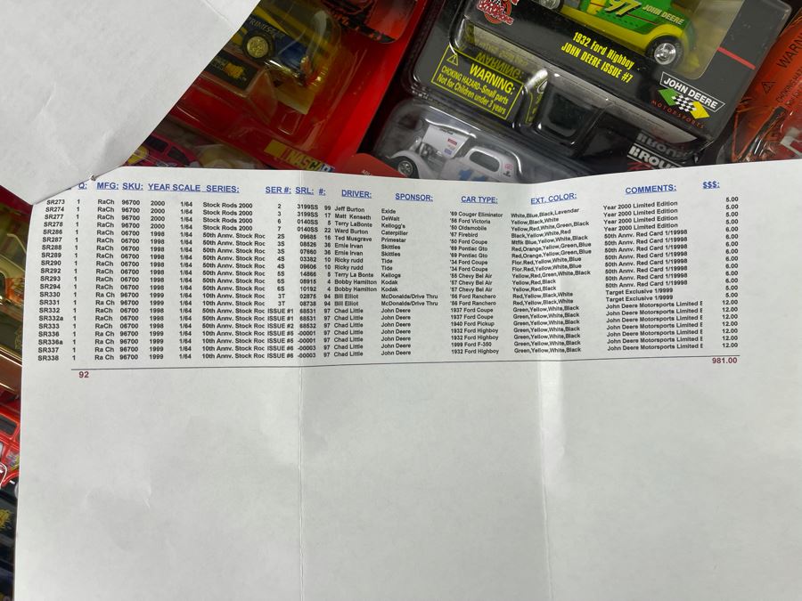 Huge Lot Of Racing Champions 1/64 Stock Rods - See Inventory In Photos - Valued At $981 [Photo 7]