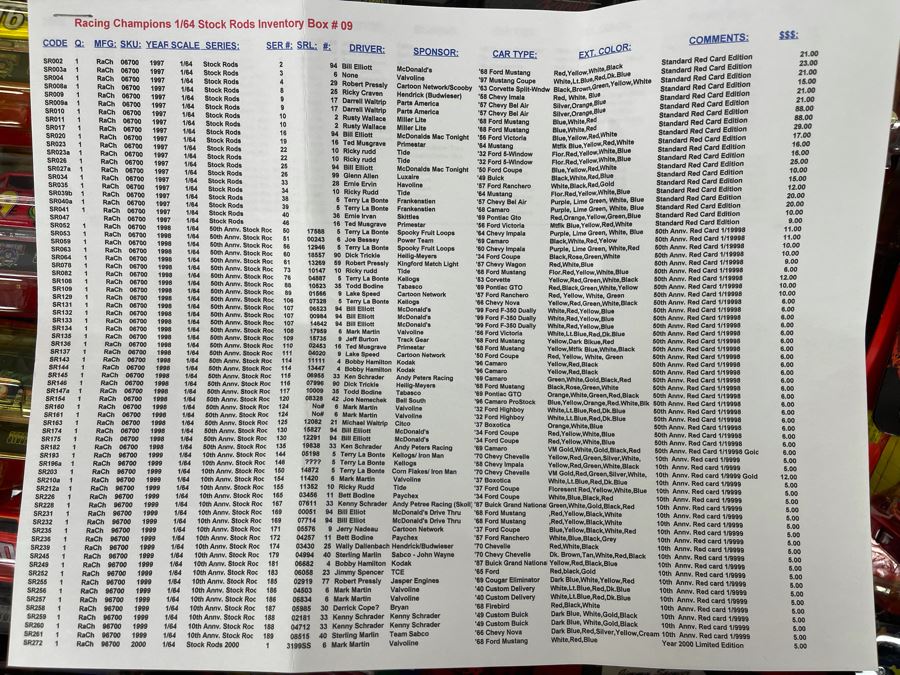 Huge Lot Of Racing Champions 1/64 Stock Rods - See Inventory In Photos - Valued At $981 [Photo 4]