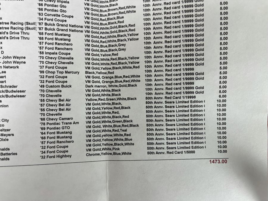 Huge Lot Of Racing Champions 1/64 Stock Rods - See Inventory In Photos - Valued At $1,473 [Photo 18]