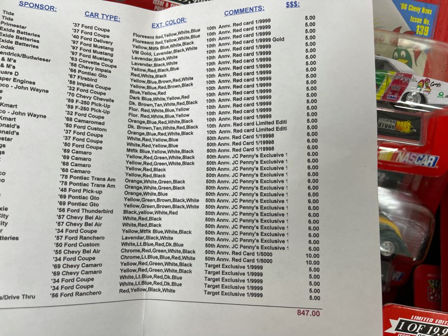 Huge Lot Of Racing Champions 1/64 Stock Rods - See Inventory In Photos - Valued At $847 [Photo 16]