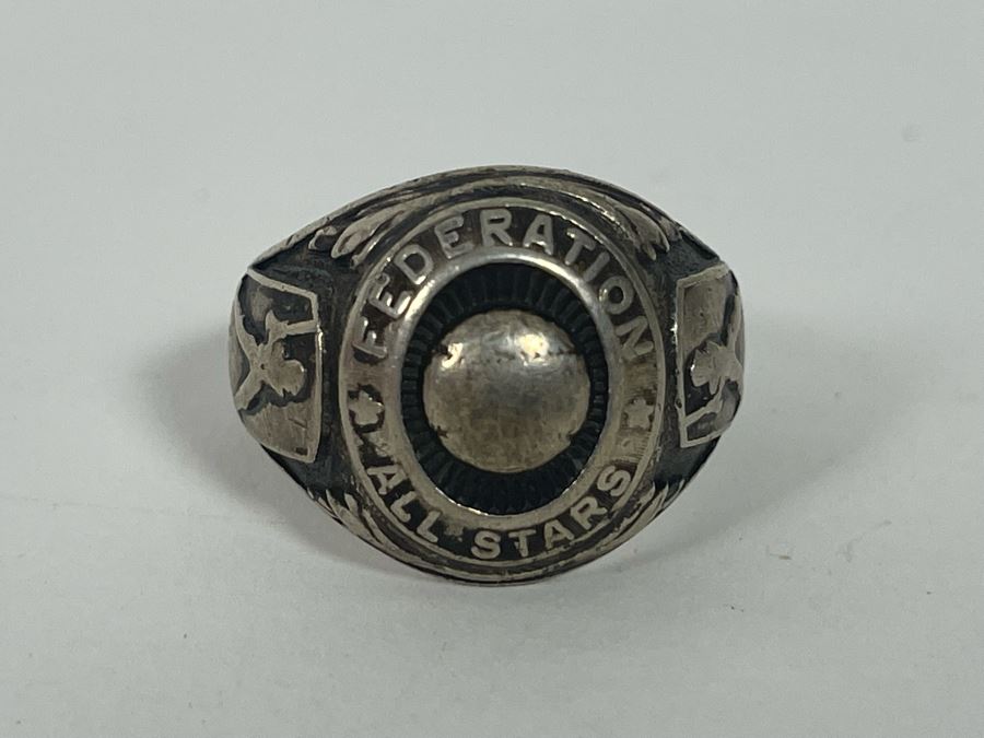 Vintage Sterling Silver Federation All Stars Baseball Ring Size 11.5 18.9g [Photo 3]