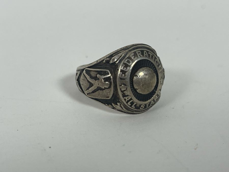 Vintage Sterling Silver Federation All Stars Baseball Ring Size 11.5 18.9g [Photo 8]